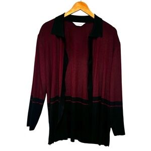 Exclusively Misook Knit Open Front Cardigan